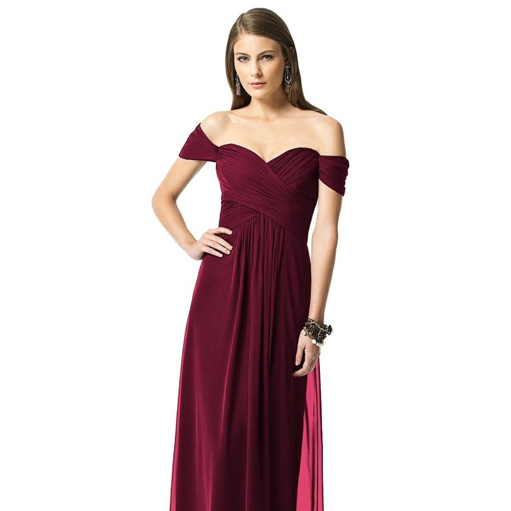 Chiffon Maxi Dress Cabernet Dessy Size 2